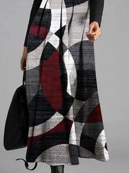 New Women geometric check round neck a-hem Long Sleeve Dress, Black, Maxi Dresses
New Women geometric check round neck a-hem Long Sleeve Dress, Black, Maxi Dresses