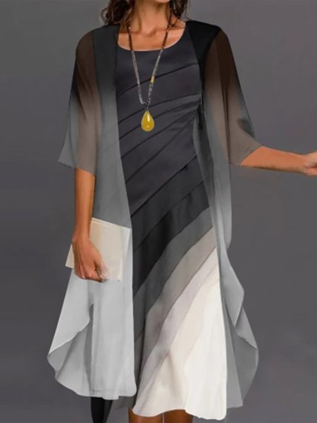 Ombre Stampato Cappotto Suits, Grigio, Suit