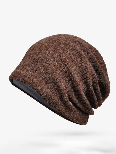 Simple Plain Outdoor Warm Hat, Coffee, Women Hats