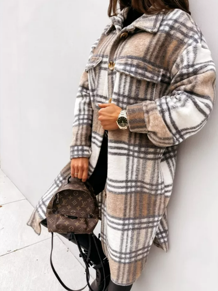 Stretchless loose Vintage Plaid long sleeve shirt material jacket jacket cardigan n, Apricot, Coats
Stretchless loose Vintage Plaid long sleeve shirt material jacket jacket cardigan n, Apricot, Coats