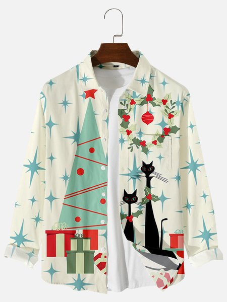 Long Sleeve Vintage Shirts & Tops, Khaki, Men's shirts