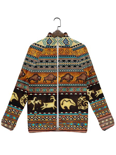 Vintage Native Print Stand Collar Long Sleeve Casual Fleece Jackets, Khaki, Jackets & Coats
Vintage Native Print Stand Collar Long Sleeve Casual Fleece Jackets, Khaki, Jackets & Coats