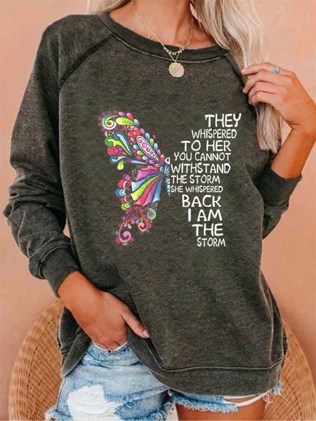 Long Sleeve Round Neck Butterfly Printed Casual Sweatshirt, As picture, Hoodies & Sweatshirts
Long Sleeve Round Neck Butterfly Printed Casual Sweatshirt, As picture, Hoodies & Sweatshirts