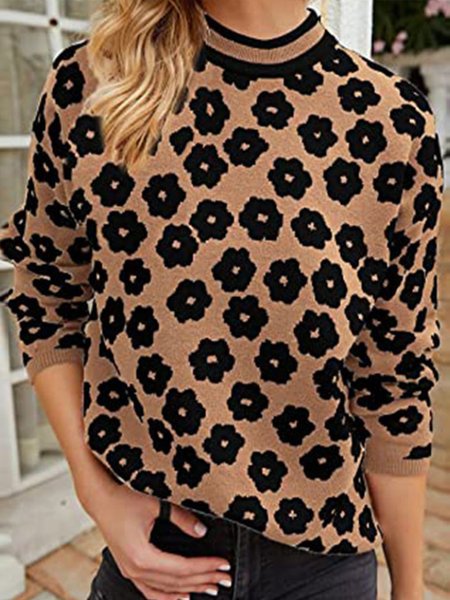 Work Date Daily Vacation Regular Fit Sweater, Brown, Pullovers