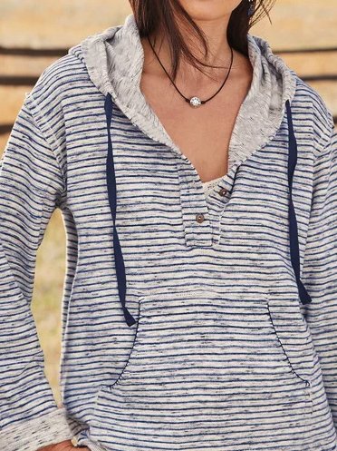 Casual Shift Cotton Sweatshirt, As picture, Hoodies & Sweatshirts