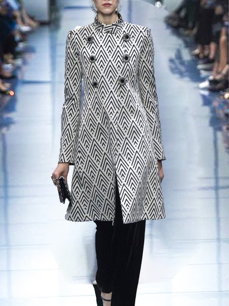 High Neck Outerwear, As picture, Coats