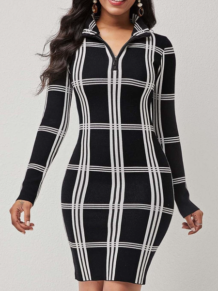 Fall Lady Date Daily Stand Collar Long sleeve Elegant Lady Simple Dresses, Black, Mini Dresses
Fall Lady Date Daily Stand Collar Long sleeve Elegant Lady Simple Dresses, Black, Mini Dresses