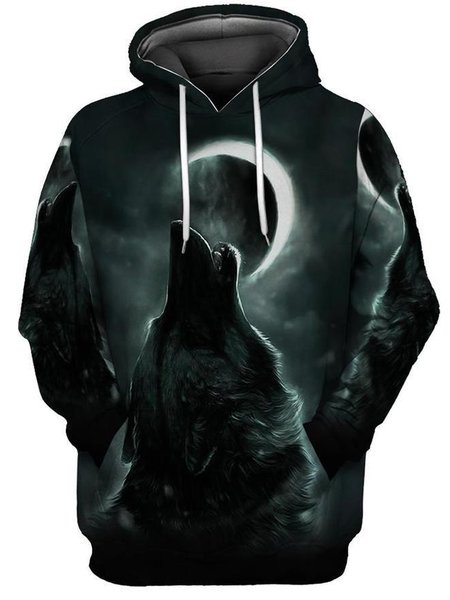 Long Sleeve Printed Hooded Sweatshirt, As picture, Hoodies&Sweatshirts