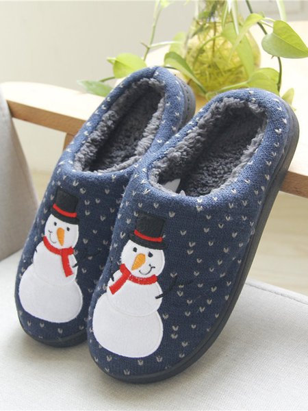 Natale Pupazzo di neve Amore Cotone Ciabatta, Blu, Athletic & Casual Shoes