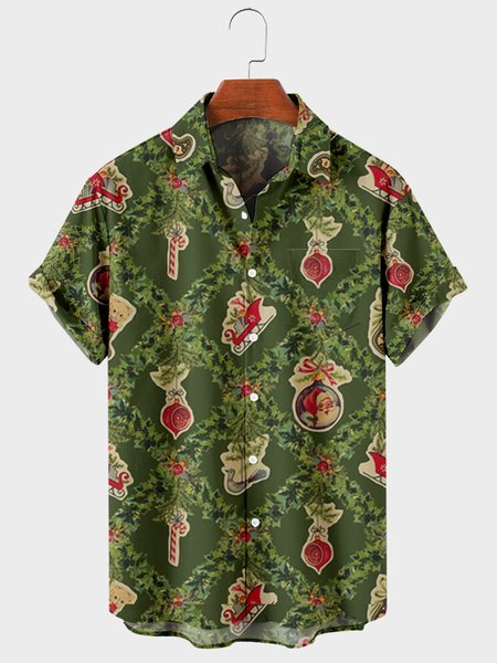 Casual Short Sleeve Shirts & Tops, Green, Shirts & Blouse