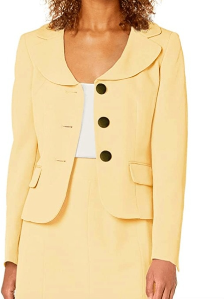 Fall Plain Lady Mid-weight Non-Stretch Elegant Lady Long sleeve Outerwear, Yellow, Blazers
Fall Plain Lady Mid-weight Non-Stretch Elegant Lady Long sleeve Outerwear, Yellow, Blazers