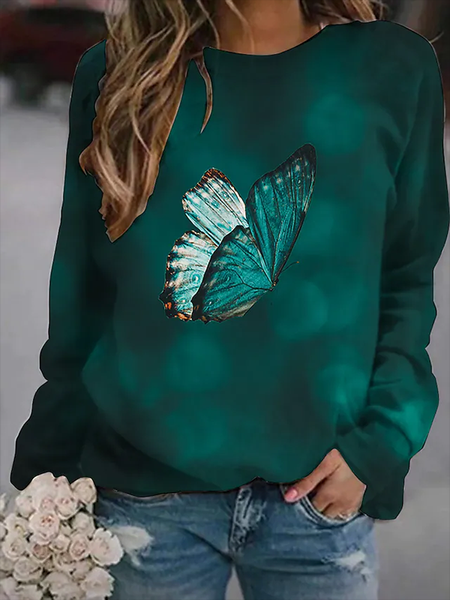 Butterfly Printed Casual Crew Neck Long Sleeve Sweatshirt, Green, Hoodies & Sweatshirts
Butterfly Printed Casual Crew Neck Long Sleeve Sweatshirt, Green, Hoodies & Sweatshirts