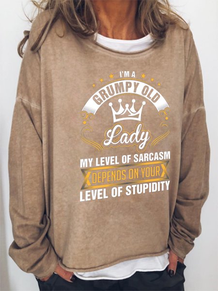 Funny letter print round neck long-sleeved sweatshirt, Brown, Hoodies&Sweatshirts
Funny letter print round neck long-sleeved sweatshirt, Brown, Hoodies&Sweatshirts