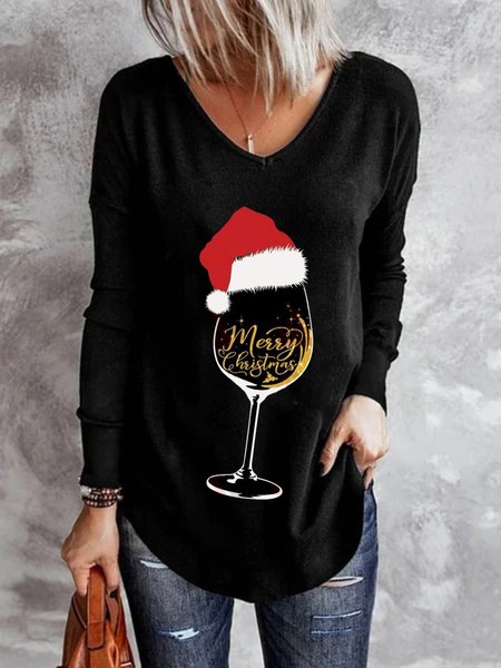 Natale natale Vino cappelli Maniche Lunghe Scollo a V taglia grande Stampato Top T-shirts, Nero, T-Shirts
Natale natale Vino cappelli Maniche Lunghe Scollo a V taglia grande Stampato Top T-shirts, Nero, T-Shirts