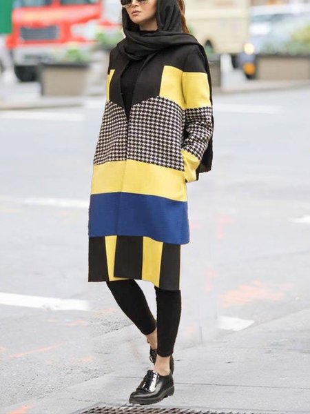 Vacation Geometric Coat, As picture, Coats