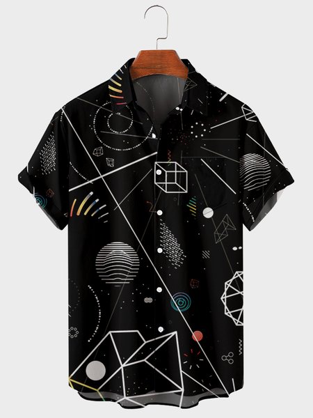 Vacation Shirt Collar Short sleeve shirt, Black, Shirts & Blouse
