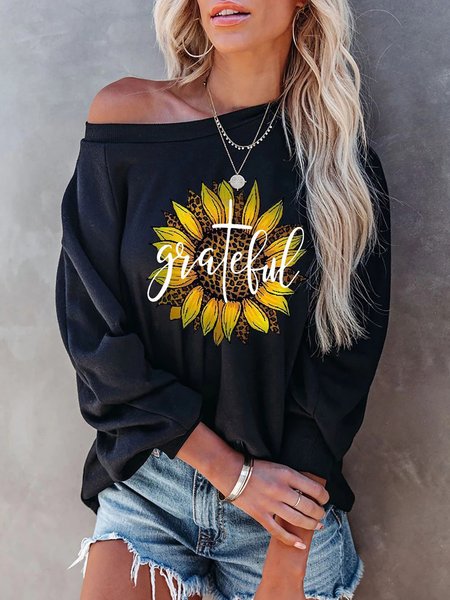 Sunflower Printed Sexy Casual Round Neck Long Sleeve Sweatshirt, Black, Hoodies & Sweatshirts
Sunflower Printed Sexy Casual Round Neck Long Sleeve Sweatshirt, Black, Hoodies & Sweatshirts
