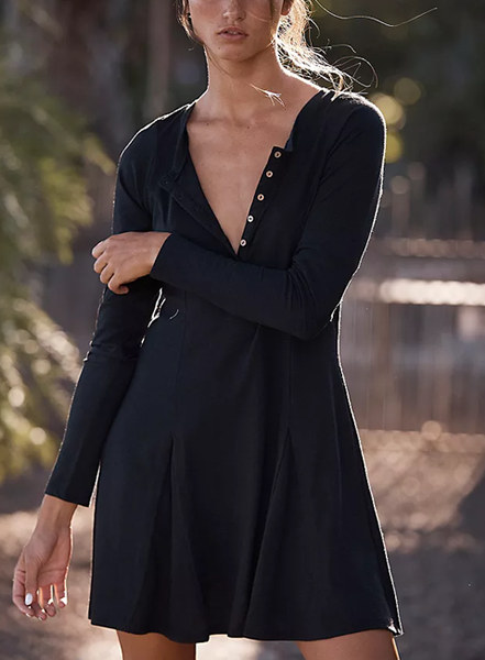 Casual Dresses, Black, Mini Dresses