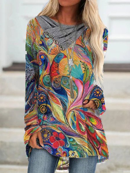 Regular Fit Casual Floral Shirts & Tops, Multicolor, Tops