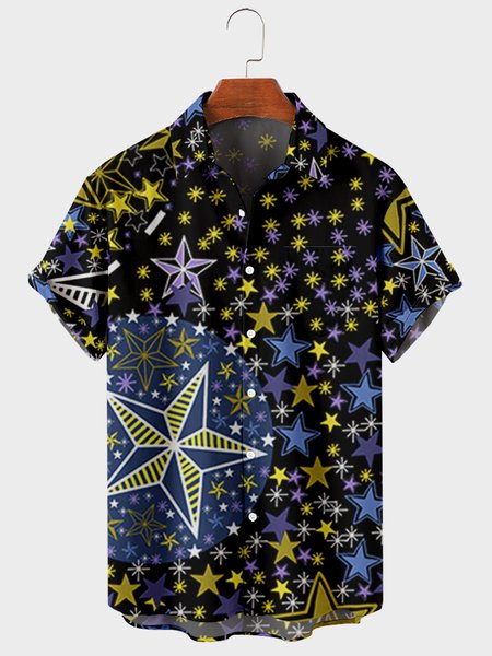 Mens Starry Sky Stars Print Turndown Collar Chest Pocket Short Sleeve Casual Shirts, Black, Men's Floral shirt
Mens Starry Sky Stars Print Turndown Collar Chest Pocket Short Sleeve Casual Shirts, Black, Men's Floral shirt