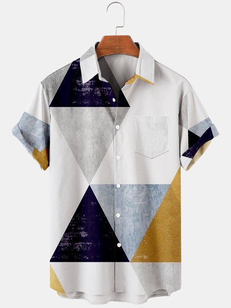 Mens Geo Color Block Print Turndown Collar Chest Pocket Short Sleeve Casual Shirts, Gray, Shirts & Blouse
Mens Geo Color Block Print Turndown Collar Chest Pocket Short Sleeve Casual Shirts, Gray, Shirts & Blouse