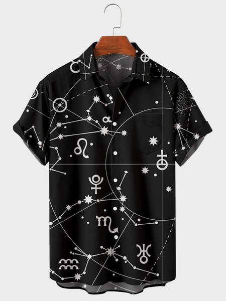 Mens Zodiac Signs Print Turndown Collar Chest Pocket Short Sleeve Casual Shirts, Black, Men's Floral shirt
Mens Zodiac Signs Print Turndown Collar Chest Pocket Short Sleeve Casual Shirts, Black, Men's Floral shirt