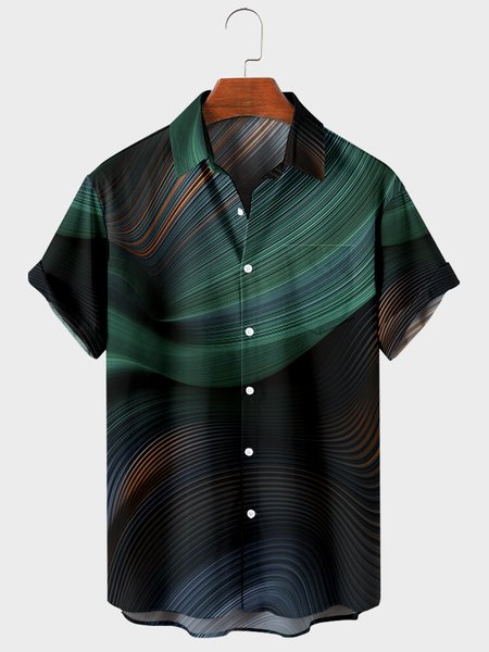 Mens Rock Waves Print Turndown Collar Chest Pocket Short Sleeve Casual Shirts, Green, Men's basic shirt
Mens Rock Waves Print Turndown Collar Chest Pocket Short Sleeve Casual Shirts, Green, Men's basic shirt