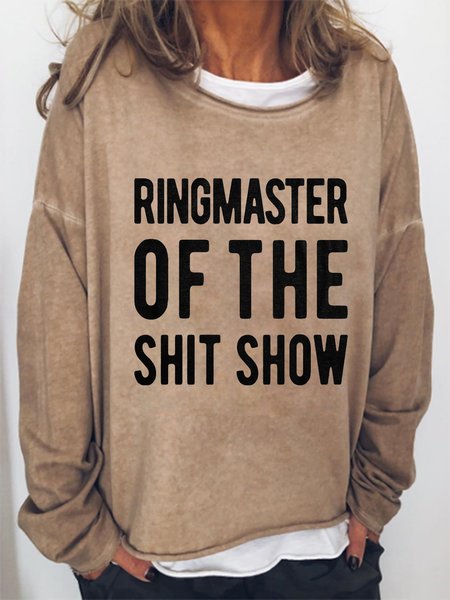 Ringmaster Of The Shitshow Casual Sweatshirt, Khaki, Hoodies&Sweatshirts