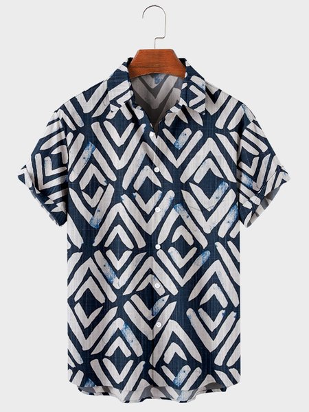 Mens Geometric Print Chest Pocket Round Hem Loose Short Sleeve Shirts, Blue, Men's Floral shirt
Mens Geometric Print Chest Pocket Round Hem Loose Short Sleeve Shirts, Blue, Men's Floral shirt