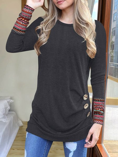 Geometric Casual Regular Fit Shirts & Tops, Multicolor, Tunics