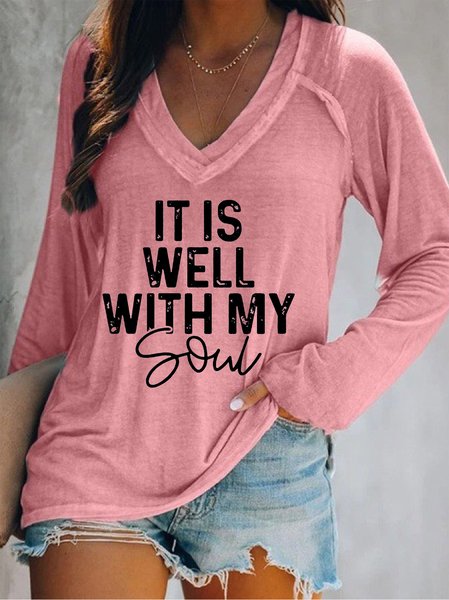 It Is Well With My Soul V-neck women's long-sleeved sweatshirt, Pink, Hoodies&Sweatshirts
It Is Well With My Soul V-neck women's long-sleeved sweatshirt, Pink, Hoodies&Sweatshirts
