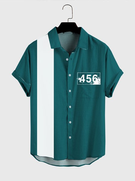 Mens Squid Game No.456 Print Turndown Collar Chest Pocket Short Sleeve Casual Shirts, Green, Men's Floral shirt
Mens Squid Game No.456 Print Turndown Collar Chest Pocket Short Sleeve Casual Shirts, Green, Men's Floral shirt