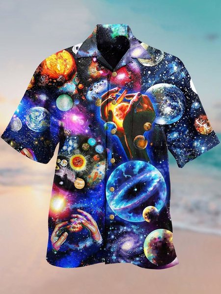 Starry Sky Short Sleeve Shirt Collar Shirts & Tops, As picture, Men's Floral shirt
Starry Sky Short Sleeve Shirt Collar Shirts & Tops, As picture, Men's Floral shirt