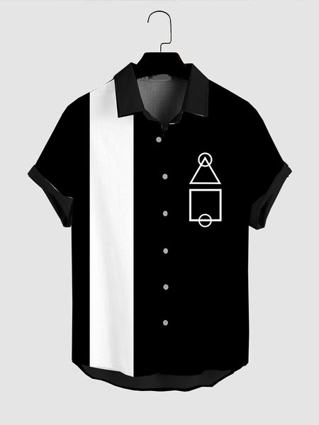 Mens Squid Game Print Turndown Collar Chest Pocket Short Sleeve Casual Shirts, Black, Shirts & Blouse
Mens Squid Game Print Turndown Collar Chest Pocket Short Sleeve Casual Shirts, Black, Shirts & Blouse