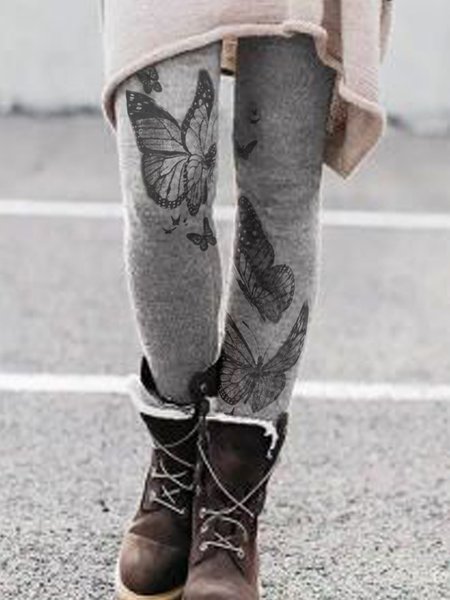 Animal Skinny Skinny Long Pants, Light gray, leggings