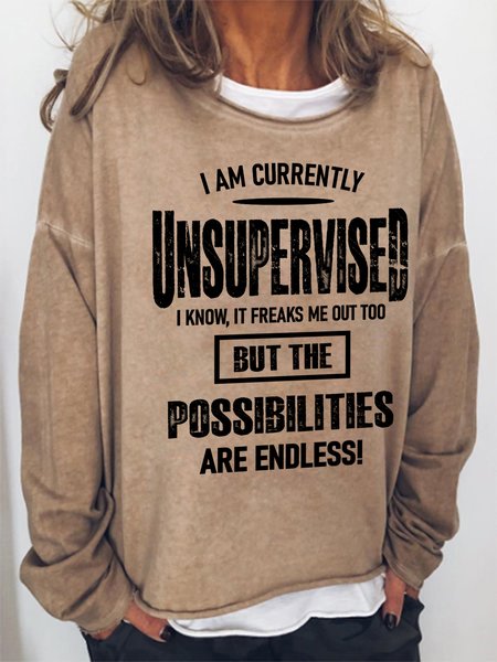 I Am Currently Unsupervised Crew Neck Sweatshirts, Light brown, Hoodies&Sweatshirts
I Am Currently Unsupervised Crew Neck Sweatshirts, Light brown, Hoodies&Sweatshirts