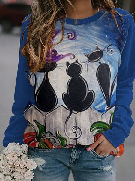 Round Neck Loosen Casual Sweatshirt, Blue, Hoodies & Sweatshirts
Round Neck Loosen Casual Sweatshirt, Blue, Hoodies & Sweatshirts