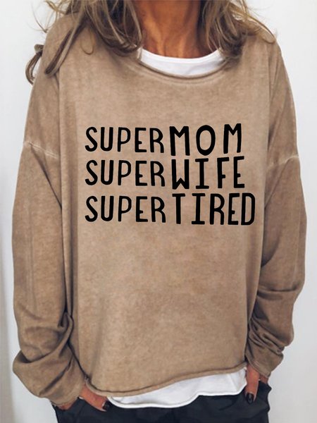 Supermom Women's Letter Crew Neck Casual Sweatshirt, Light brown, Hoodies&Sweatshirts
Supermom Women's Letter Crew Neck Casual Sweatshirt, Light brown, Hoodies&Sweatshirts