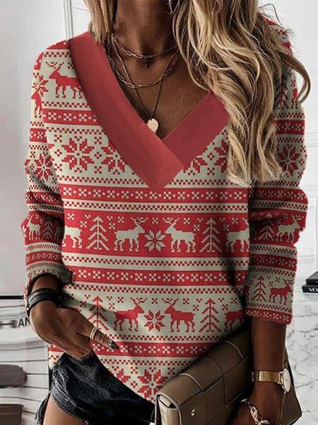 Colore-block Natale Neve Alce Maniche Lunghe Scollo a V taglia grande Casuale Felpe, Bianco rosso, Hoodies & Sweatshirts
Colore-block Natale Neve Alce Maniche Lunghe Scollo a V taglia grande Casuale Felpe, Bianco rosso, Hoodies & Sweatshirts