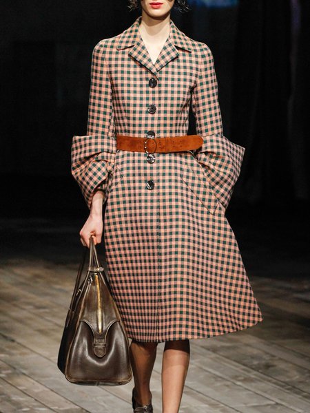 Long Sleeve Lapel Lady Outerwear, As picture, Coats