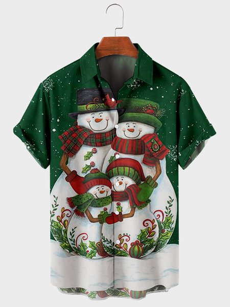 Short Sleeve Shirt Collar Party Shirts & Tops, Green, Shirts & Blouse