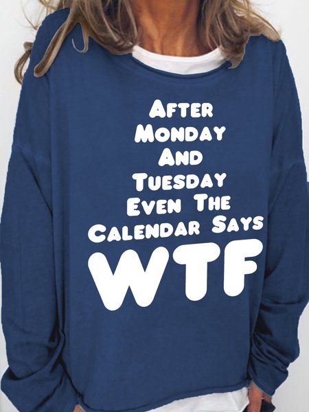 Funny text print round neck long-sleeved sweatshirt, Deep blue, Hoodies&Sweatshirts
Funny text print round neck long-sleeved sweatshirt, Deep blue, Hoodies&Sweatshirts