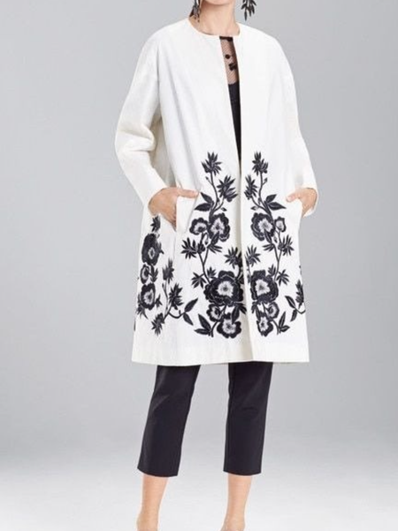 Winter Simple Loosen Daily Crew Neck Md-long Long sleeve Outerwear, White, Coats