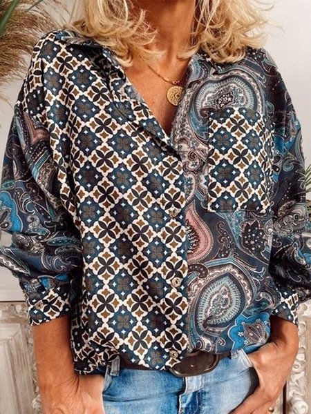 Vintage Paisley Geometric Printed Long Sleeve Plus Size Casual Shirt Tops, Multicolor, Blouses & Shirts
Vintage Paisley Geometric Printed Long Sleeve Plus Size Casual Shirt Tops, Multicolor, Blouses & Shirts