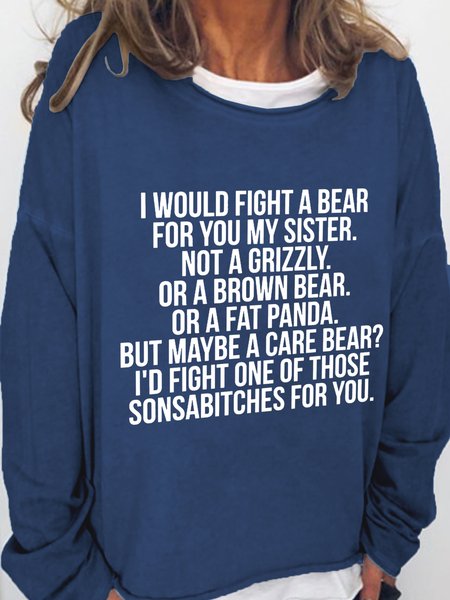 Funny letter print round neck long-sleeved sweatshirt, Deep blue, Hoodies&Sweatshirts
Funny letter print round neck long-sleeved sweatshirt, Deep blue, Hoodies&Sweatshirts