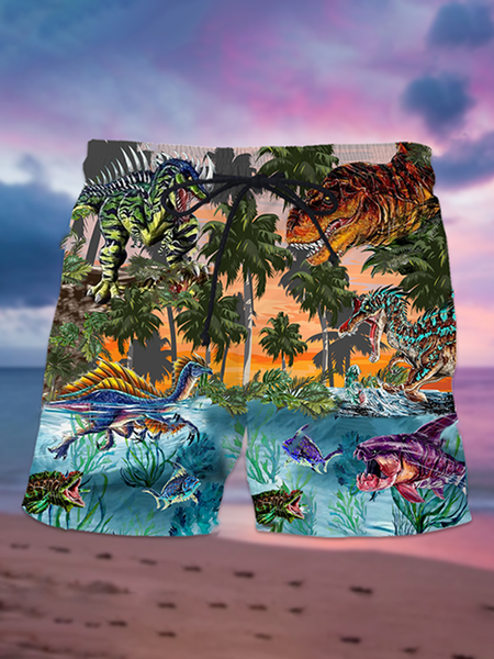 Printed Pants, As picture, Men's shorts