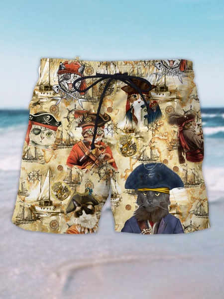 Geometric Pants, Multicolor, Men's shorts