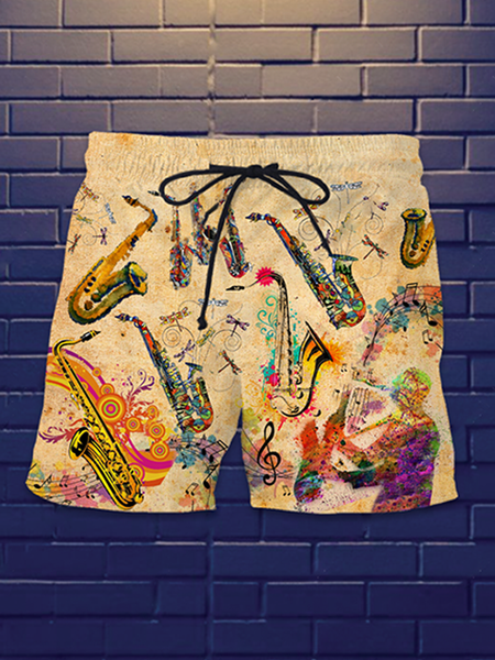 Geometric Pants, Multicolor, Men's shorts