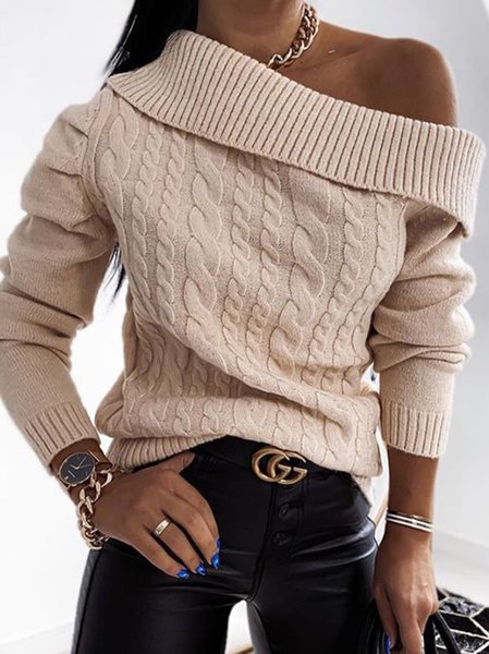 Wool/Knitting Casual Guipure Sweater, Deep khaki, Sweaters & Cardigans