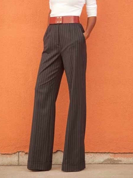 Winter Regular Fit Zipper fly Non-Stretch High Waist Work Formal Pants, Stripe, Straight Leg Pants
Winter Regular Fit Zipper fly Non-Stretch High Waist Work Formal Pants, Stripe, Straight Leg Pants